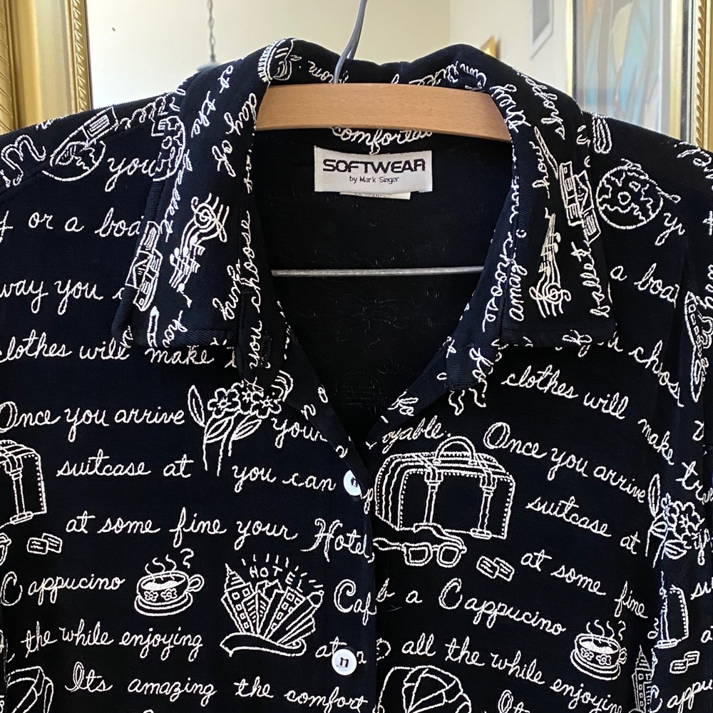 Softwear by Mark Singer Black Graphic women’s Casual Shirt